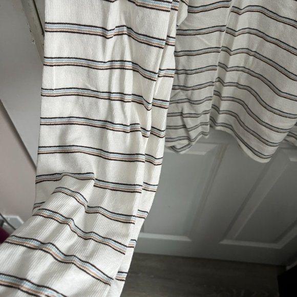 Striped White and Black Women's Top - Picture 4 of 8